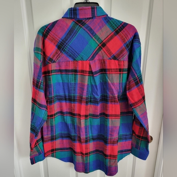 NWT Maurices Cabin Plaid Boyfriend Tunic Button-Up Long Sleeve Shirt Size Small - Picture 4 of 6